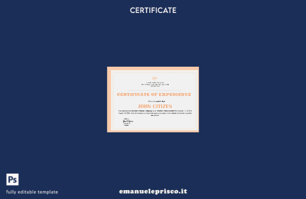 modello di certificazione di esperienza aziendale USA in stile verificato