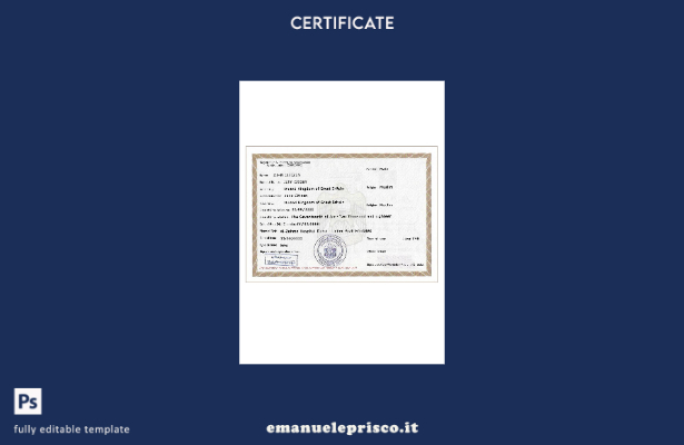 modello di versione del certificato di nascita degli Emirati Arabi Uniti in stil