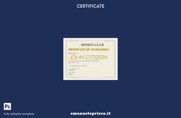 modello di versione del certificato di riconoscimento USA in stile verificato 1