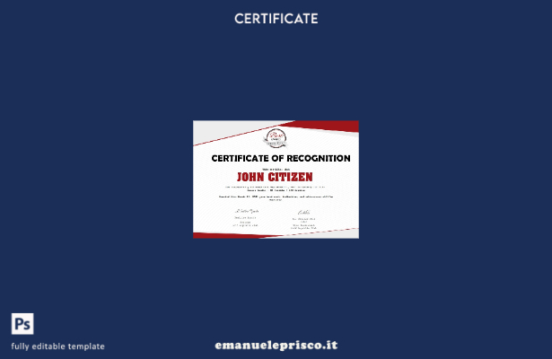 modello di versione del certificato di riconoscimento USA in stile verificato