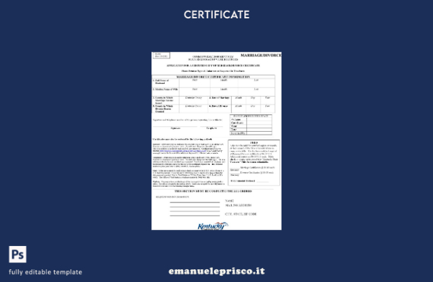 stile verificato Modello di certificato di divorzio del Commonwealth of State de