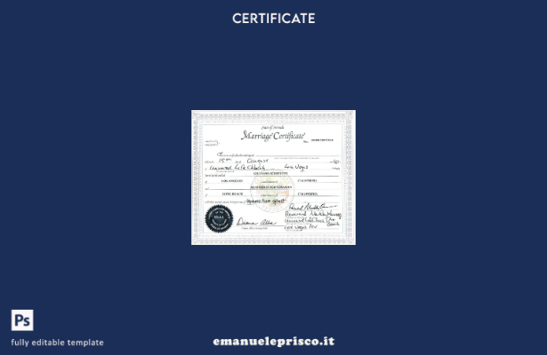 stile verificato Modello di certificato di matrimonio della contea di Clerk of N