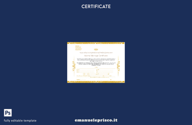 stile verificato Modello di certificato di matrimonio islamico del centro di cul