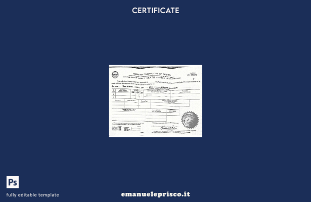 stile verificato Modello di certificato di morte del Commonwealth degli Stati 2