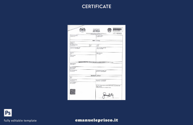 stile verificato Modello di certificato di morte del Dipartimento della Salute d