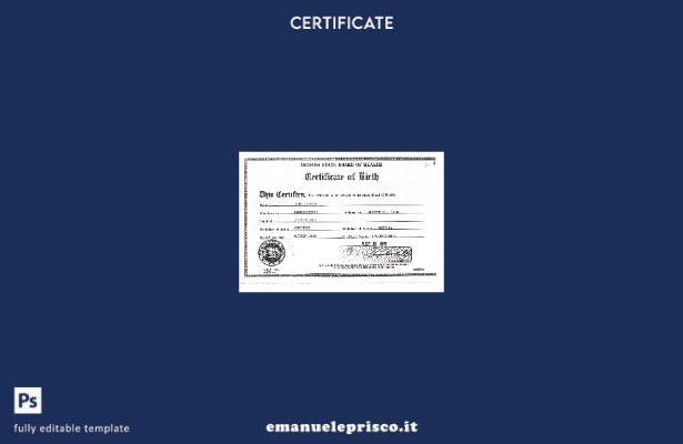 stile verificato Modello di certificato di nascita del Board of Health dello Sta