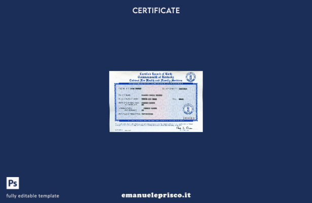 stile verificato Modello di certificato di nascita del Commonwealth degli Stati