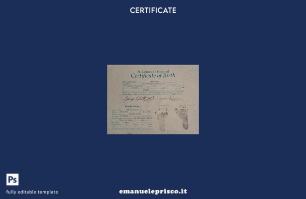stile verificato Modello di certificato di nascita dell'ospedale St. Dominic deg