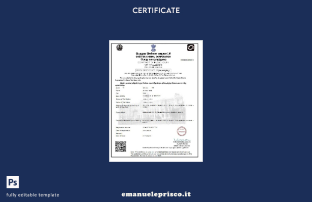 stile verificato Modello di certificato di nascita della società India Greater C