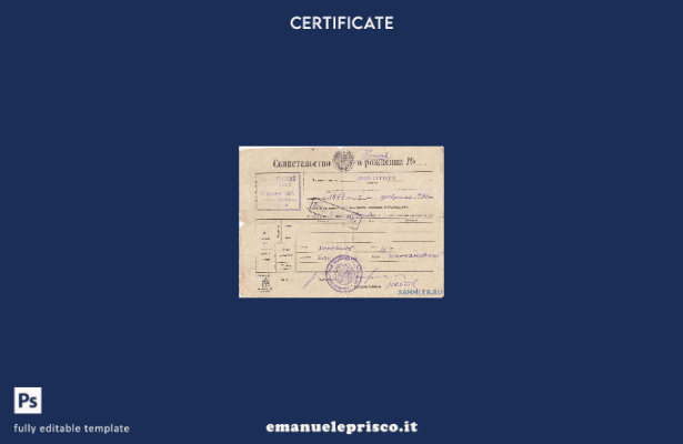 stile verificato Modello di certificato di nascita di registrazione civile russa