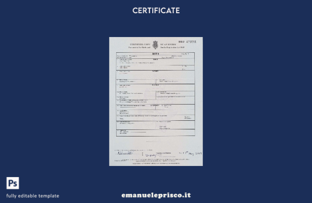 stile verificato Modello di certificato di nascita per la registrazione delle na