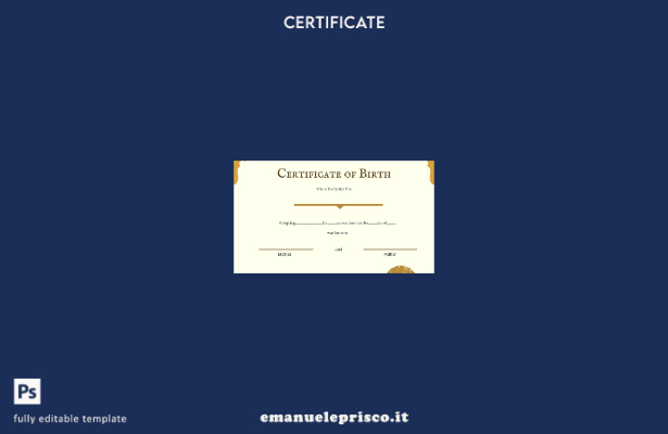 stile verificato Modello di certificazione di nascita
