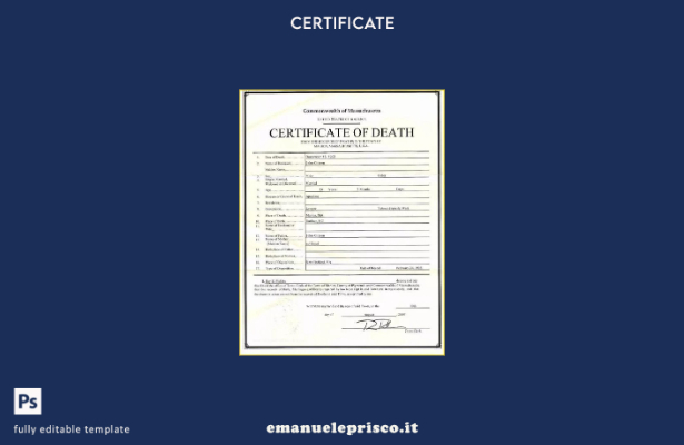 stile verificato USA Commonwealth del Massachusetts i registri dei decessi nel m