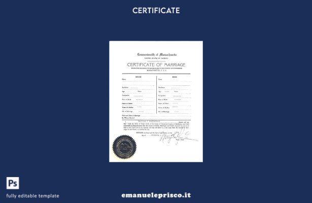 stile verificato USA I documenti del Massachusetts nel modello di certificato di
