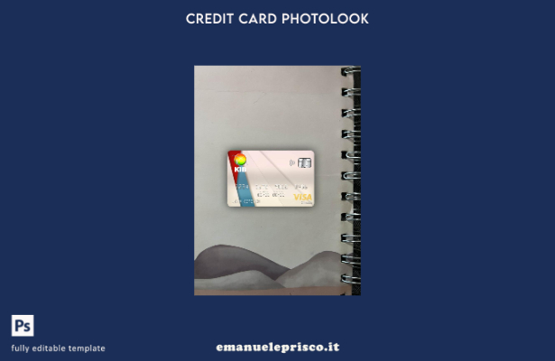 modello frontale con photolook per carta classica per visto della Banca internaz