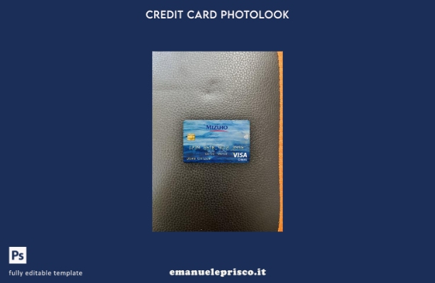 modello frontale con photolook per carta classica visto giapponese Mizuho in sti