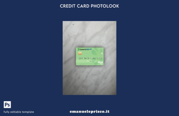 modello frontale con photolook per carta di debito visto Romania Garanti BBVA st