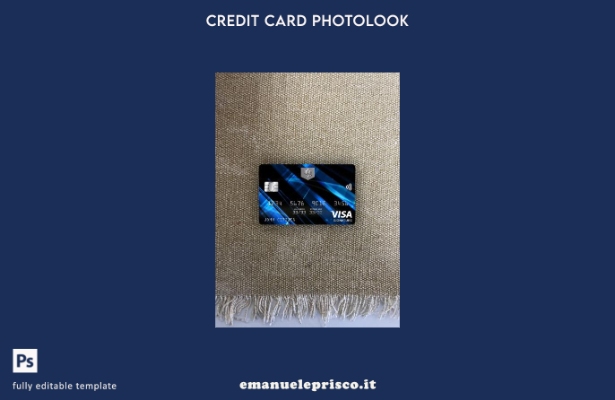 modello frontale con photolook per carta di visto bancario USA USAA stile verifi