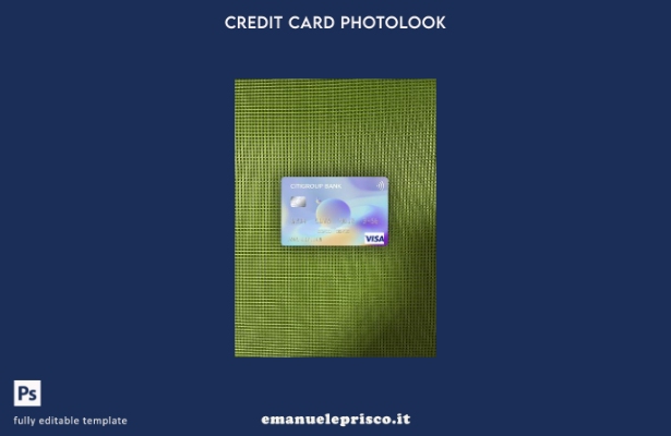 modello frontale photolook con carta Visa USA Citigroup Bank in stile verificato