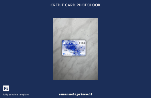 modello frontale photolook con carta classica per visto bancario Georgia TBC in