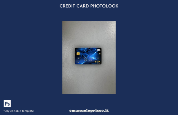 modello frontale photolook con carta classica per visto bancario Russia VTB in s