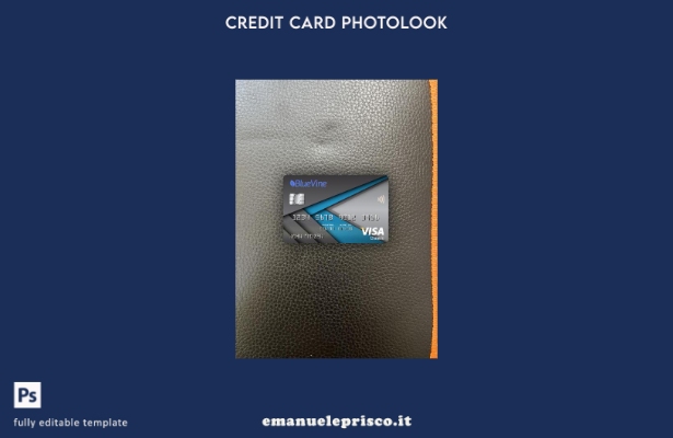 modello frontale photolook con carta classica per visto bancario USA California
