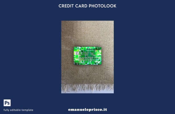 modello frontale photolook con carta classica per visto bancario USA Heritage in