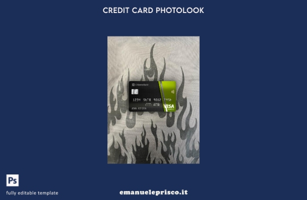 modello frontale photolook con carta classica per visto bancario per cittadini U