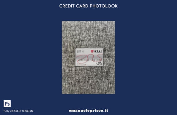modello frontale photolook con carta di debito visto China Merchants in stile ve