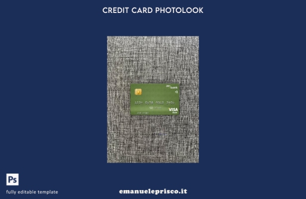 modello frontale photolook con carta di debito visto Czech Air Bank in stile ver