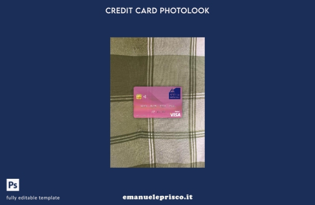 modello frontale photolook con carta di debito visto Etiopia Dashen Bank in stil
