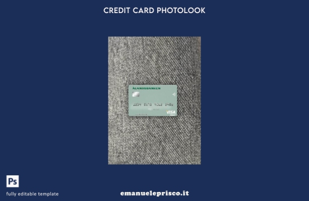 modello frontale photolook con carta di debito visto Finlandia Bank of Aland in