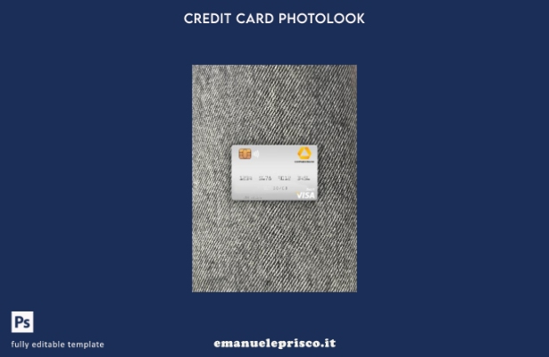 modello frontale photolook con carta di debito visto Germania Commerz Bank in st