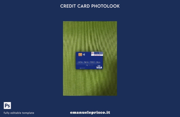 modello frontale photolook con carta di debito visto Kenya Guardian Bank in stil