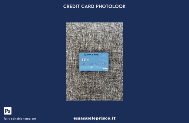 modello frontale photolook con carta di debito visto Libano Cedrus Bank in stile