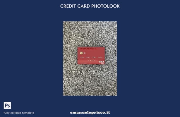 modello frontale photolook con carta di debito visto Mexico Banorte Bank in stil
