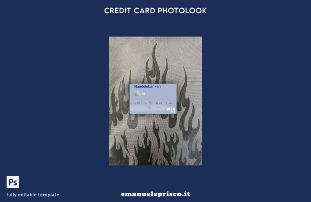 modello frontale photolook con carta di debito visto Norvegia Handelsbanken stil
