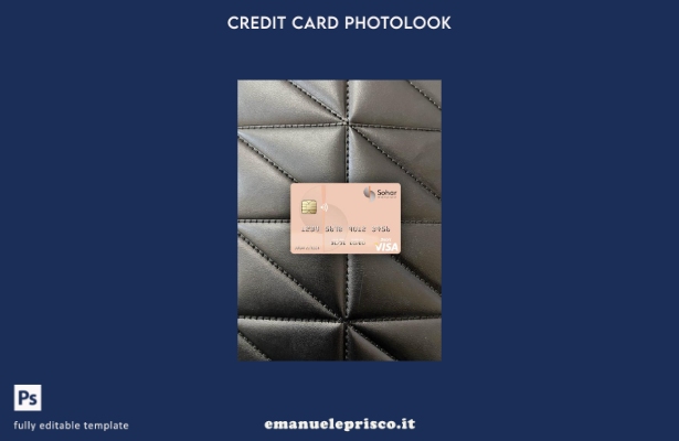 modello frontale photolook con carta di debito visto Oman Sohar International Ba