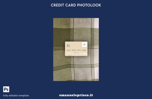 modello frontale photolook con carta di debito visto Slovenia Factor banka stile