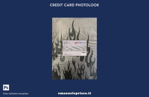modello frontale photolook con carta di debito visto bancario China Citic bank c