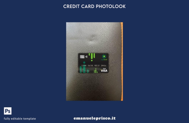 modello frontale photolook con carta di debito visto bancario Croazia OTP in sti