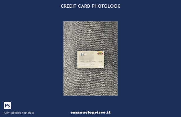 modello frontale photolook con carta di debito visto della Banca Centrale dello