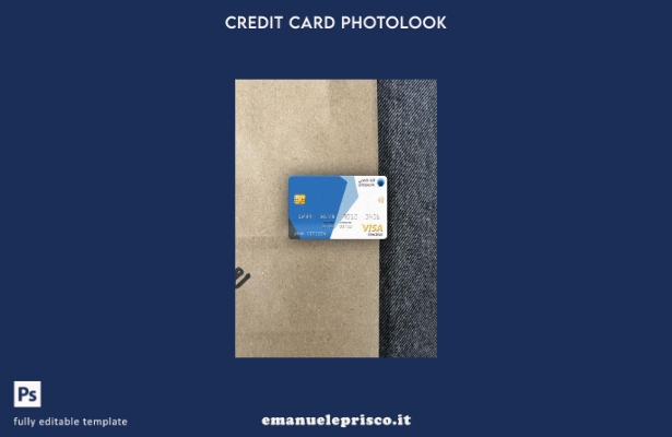 modello frontale photolook con carta elettronica visto Qatar Ahilbank in stile v