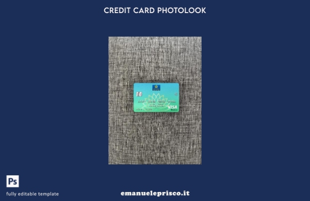 modello frontale photolook con carta elettronica visto Yemen Gulf Bank in stile