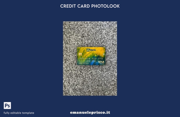 modello frontale photolook con carta elettronica visto della Jamaica National Ba