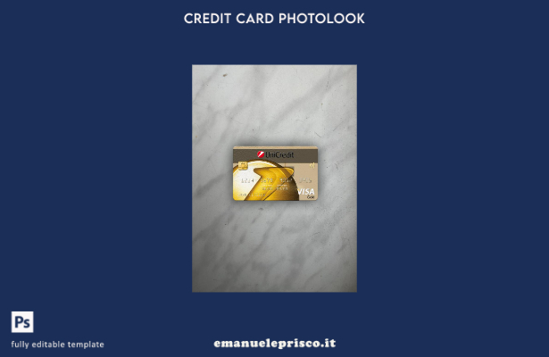 modello frontale photolook con carta oro Visa Romania UniCredit Bank stile verif