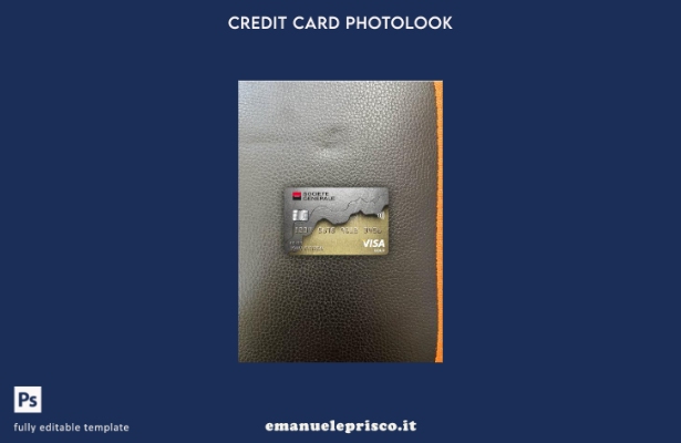 modello frontale photolook con carta oro visto francese Société générale stile v