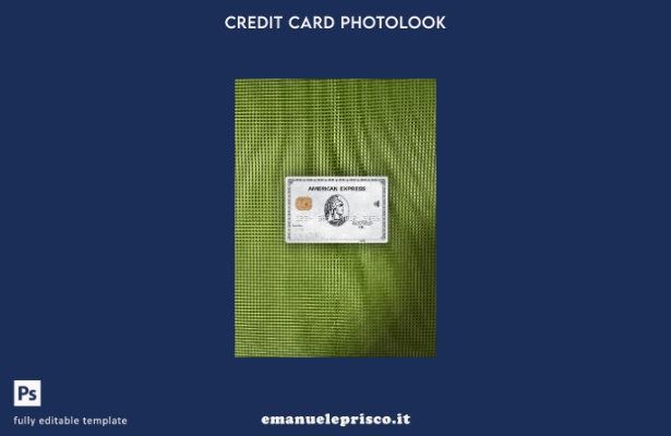 modello frontale photolook con carta platino AMEX della banca USA Sutton stile v