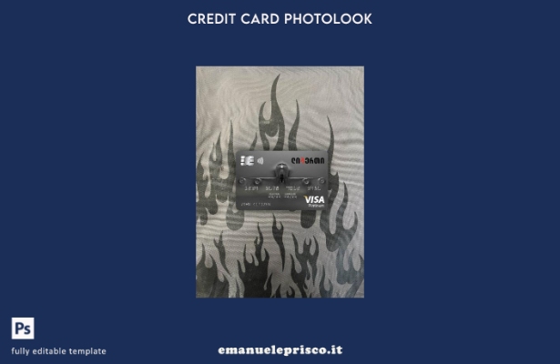 modello frontale photolook con carta platino per visto bancario Georgia Liberty