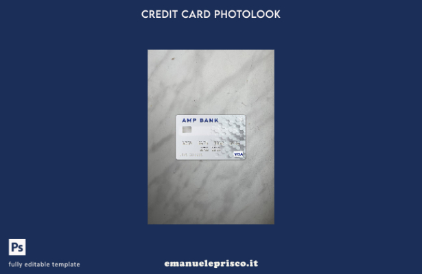modello frontale photolook con carta visto Australia AMP Bank stile verificato